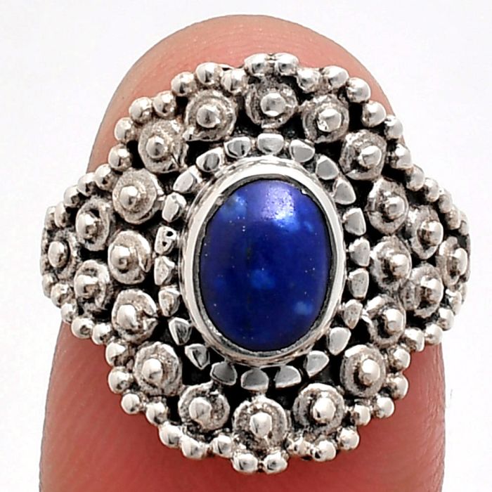 Lapis Lazuli Ring size-6 EXR04127 R-1124, 6x8 mm