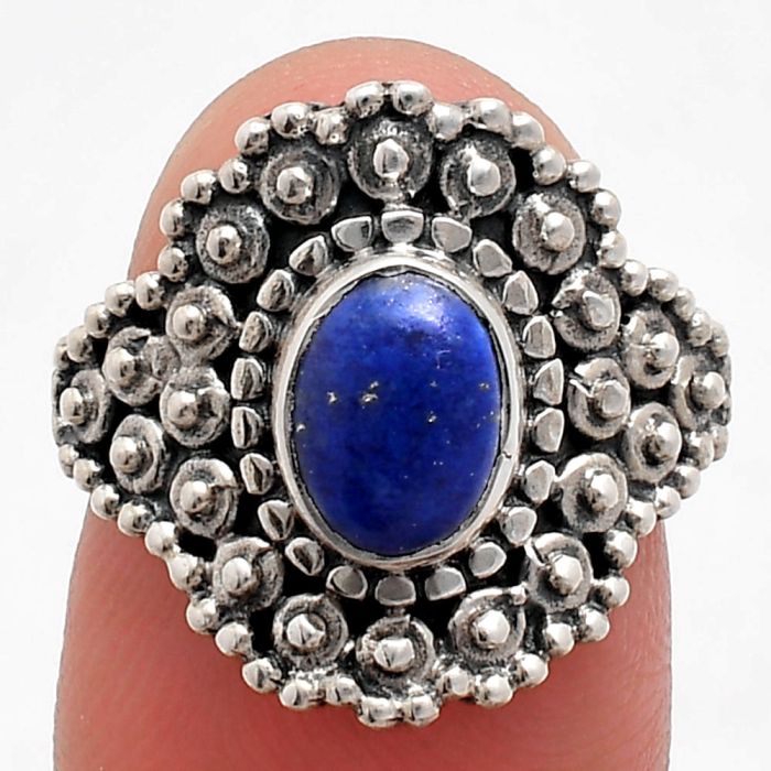 Lapis Lazuli Ring size-7 EXR04128 R-1124, 6x8 mm