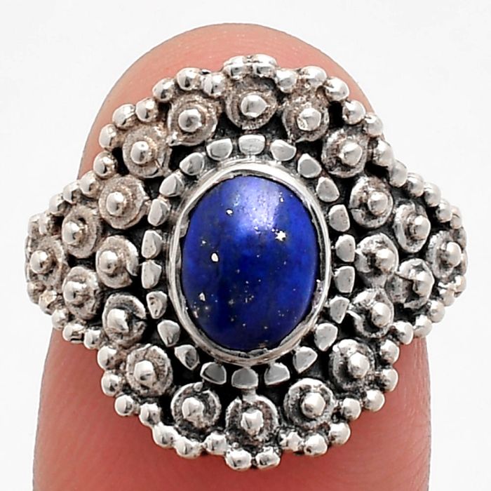 Lapis Lazuli Ring size-7 EXR04130 R-1124, 6x8 mm