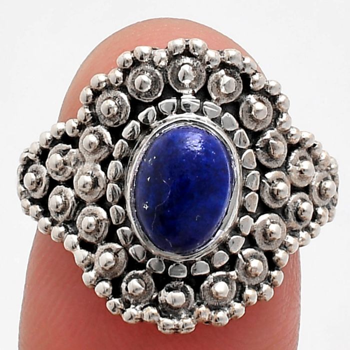 Lapis Lazuli Ring size-9 EXR04131 R-1124, 6x8 mm