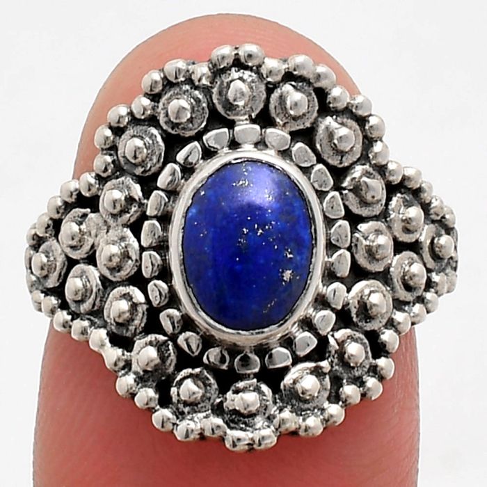 Lapis Lazuli Ring size-7 EXR04134 R-1124, 6x8 mm