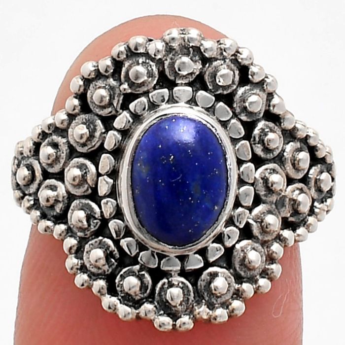 Lapis Lazuli Ring size-8 EXR04138 R-1124, 6x8 mm