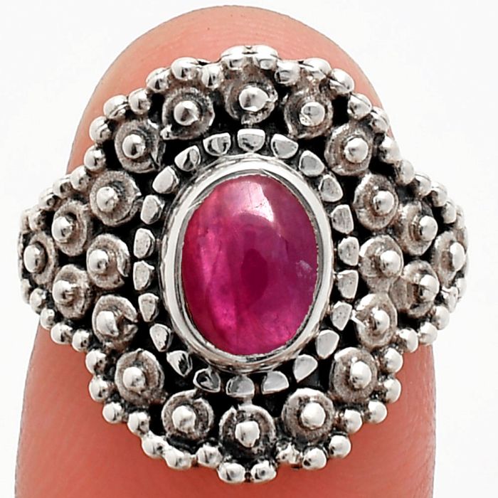 Ruby Glassfield Ring size-6 EXR04162 R-1124, 6x8 mm