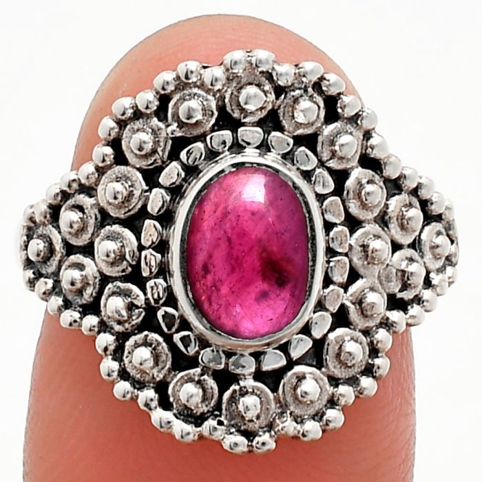 Ruby Glassfield Ring size-8.5 EXR04166 R-1124, 6x8 mm