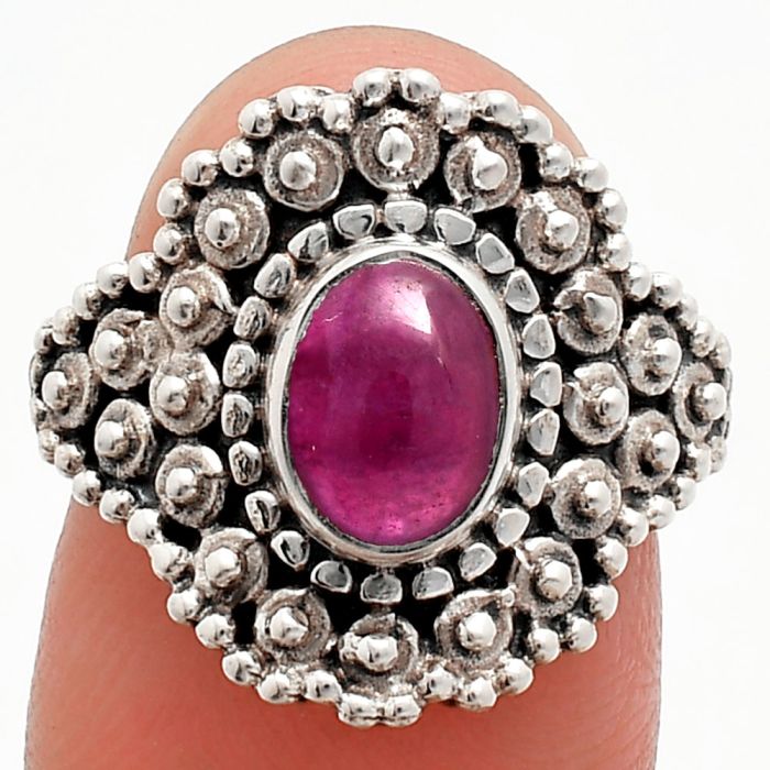 Ruby Glassfield Ring size-6.5 EXR04167 R-1124, 6x8 mm