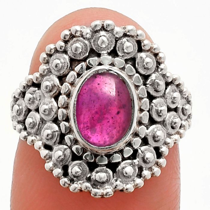 Ruby Glassfield Ring size-6 EXR04174 R-1124, 6x8 mm