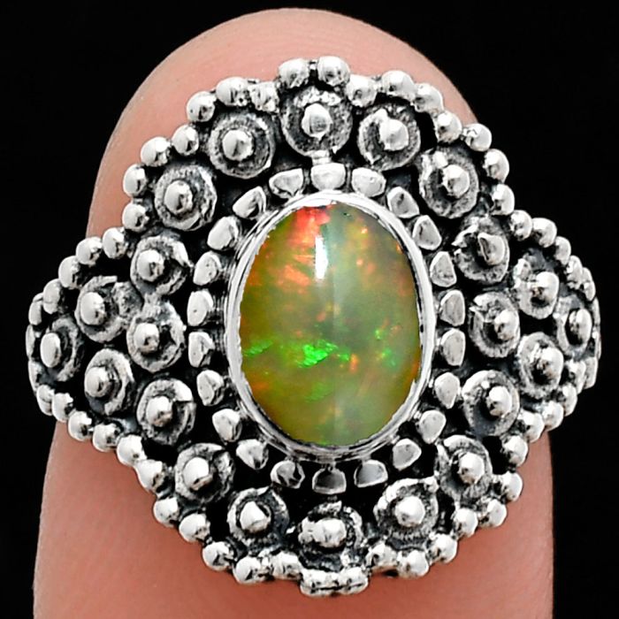 Ethiopian Opal Ring size-8 EXR04188 R-1124, 6x8 mm