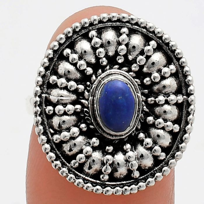 Lapis Lazuli Ring size-8 EXR04193 R-1691, 6x4 mm