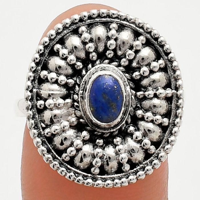 Lapis Lazuli Ring size-9 EXR04197 R-1691, 6x4 mm