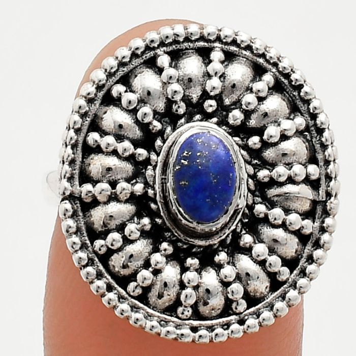 Lapis Lazuli Ring size-7 EXR04200 R-1691, 6x4 mm