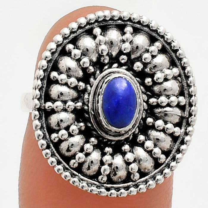 Lapis Lazuli Ring size-6 EXR04201 R-1691, 6x4 mm