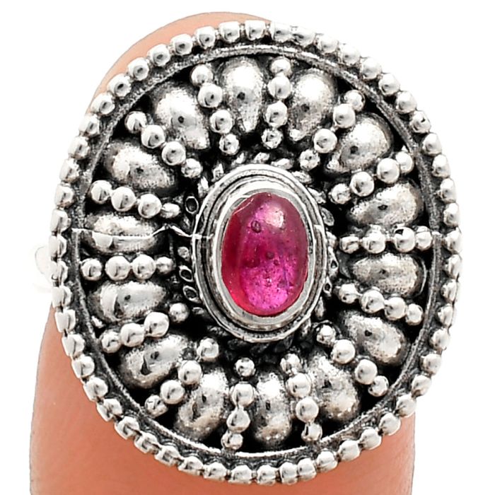 Ruby Glassfield Ring size-7 EXR04225 R-1691, 6x4 mm