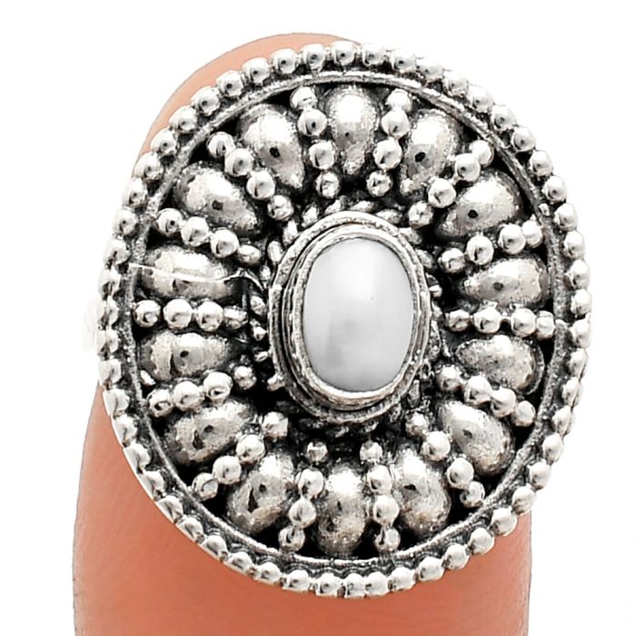 Natural Fresh Water Pearl Ring size-6 EXR04230 R-1691, 6x4 mm