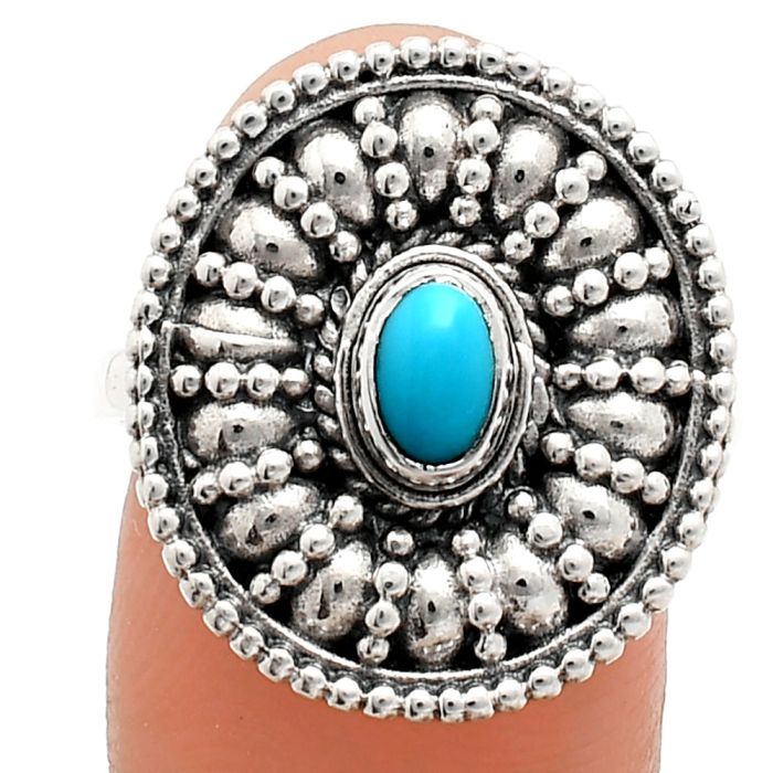 Sleeping Beauty Turquoise Ring size-8.5 EXR04247 R-1691, 6x4 mm