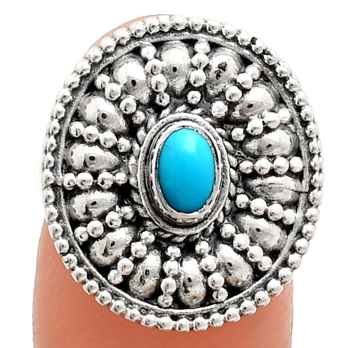 Sleeping Beauty Turquoise Ring size-6 EXR04250 R-1691, 6x4 mm