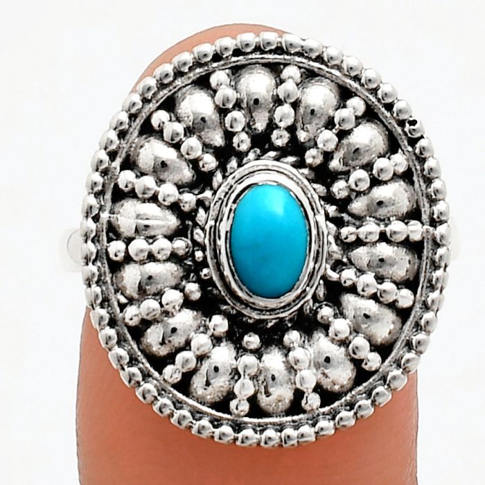 Sleeping Beauty Turquoise Ring size-8.5 EXR04259 R-1691, 6x4 mm