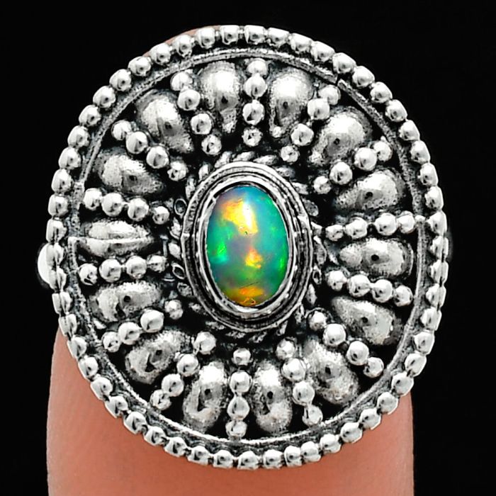 Ethiopian Opal Ring size-8 EXR04267 R-1691, 6x4 mm