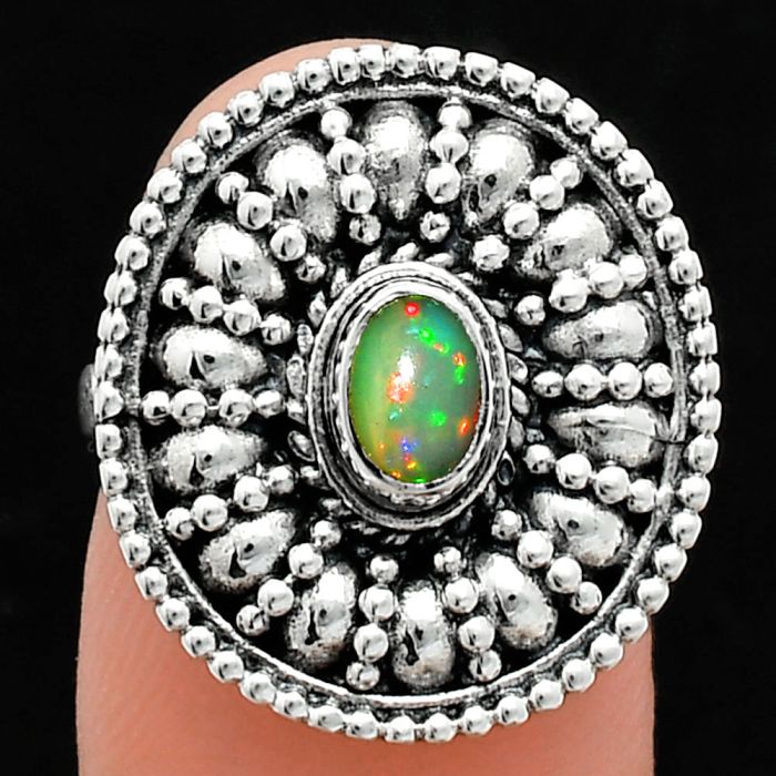 Ethiopian Opal Ring size-6 EXR04271 R-1691, 6x4 mm