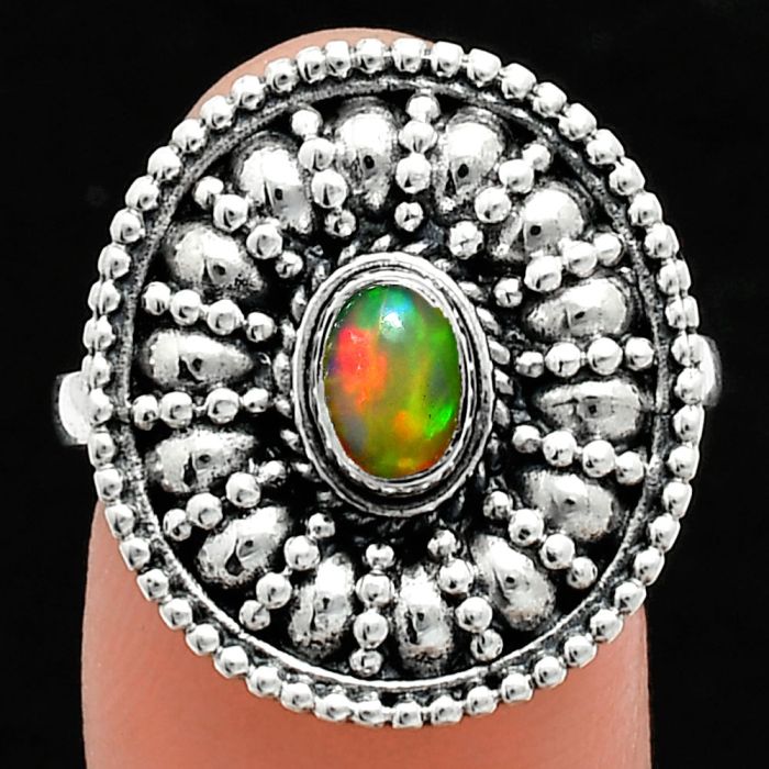 Ethiopian Opal Ring size-9 EXR04272 R-1691, 6x4 mm