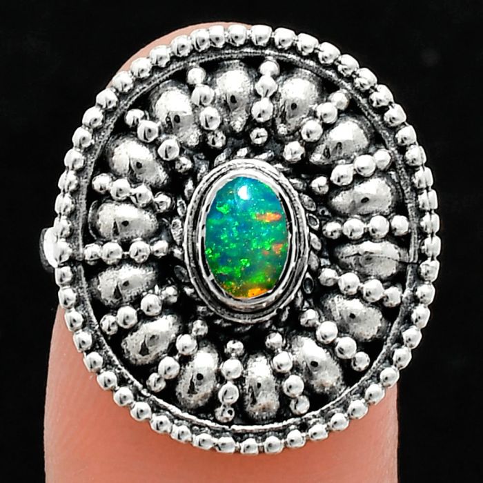 Ethiopian Opal Ring size-7 EXR04274 R-1691, 6x4 mm