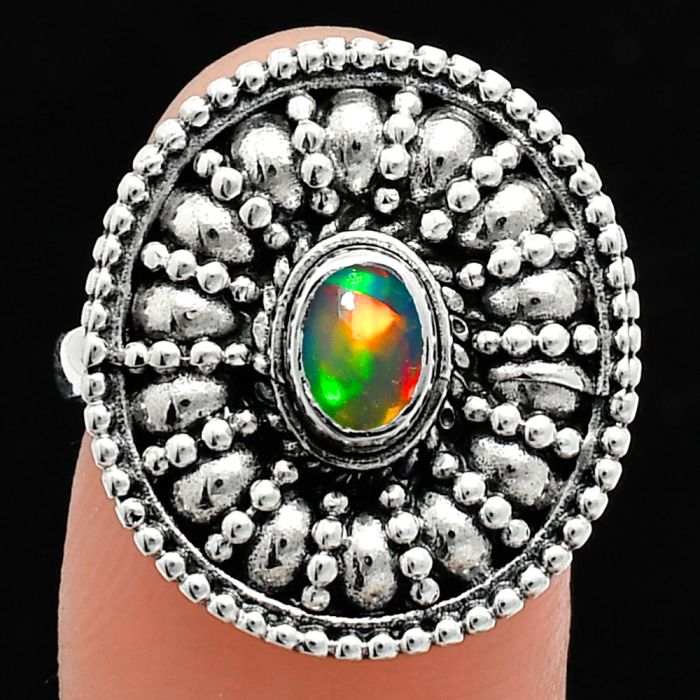 Ethiopian Opal Ring size-8 EXR04277 R-1691, 6x4 mm