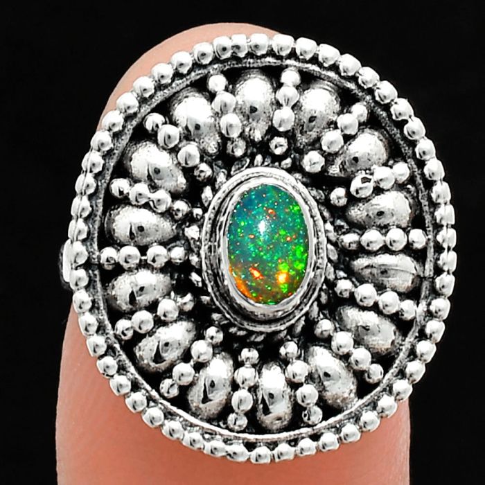 Ethiopian Opal Ring size-6 EXR04278 R-1691, 6x4 mm