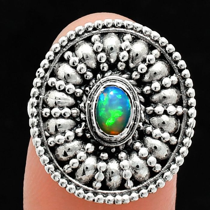 Ethiopian Opal Ring size-7 EXR04279 R-1691, 6x4 mm