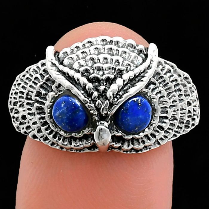 Owl - Lapis Lazuli Ring size-9.5 EXR04426 R-1022, 4x4 mm