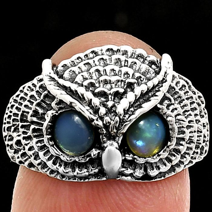 Owl - Ethiopian Opal Ring size-7 EXR04464 R-1022, 4x4 mm