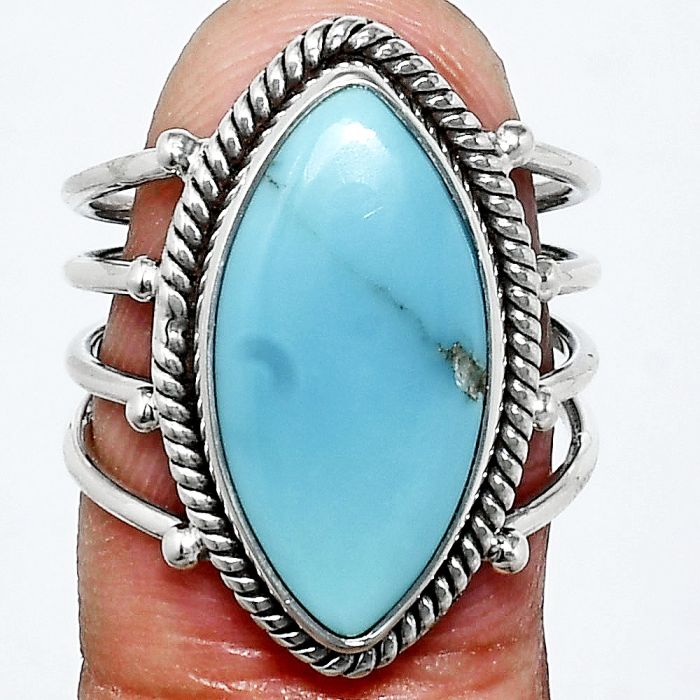 Sleeping Beauty Turquoise Ring size-7 EXR04482 R-1010, 10x20 mm