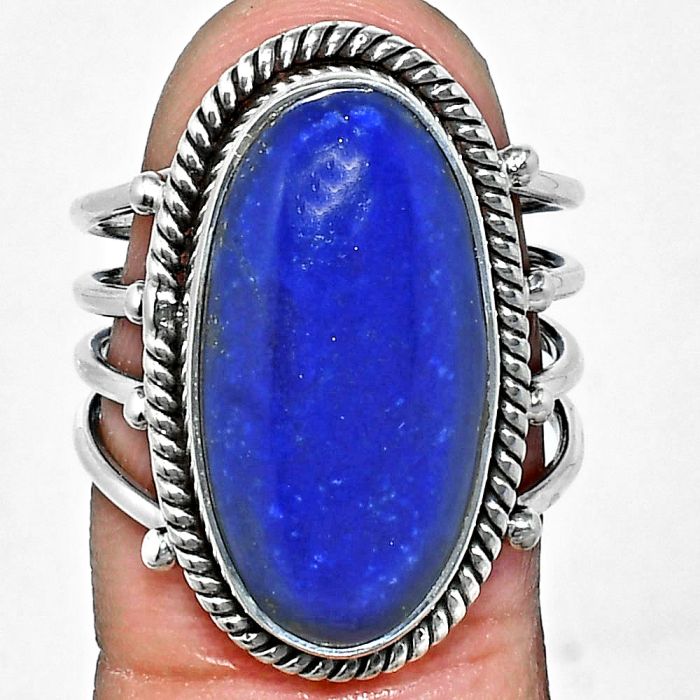 Lapis Lazuli Ring size-7 EXR04489 R-1010, 11x20 mm