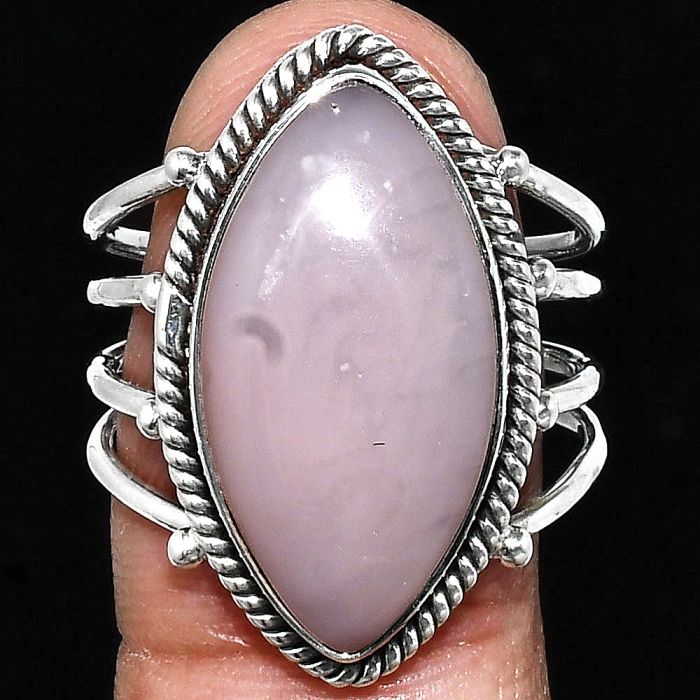 Pink Opal Ring size-9 EXR04500 R-1010, 12x22 mm