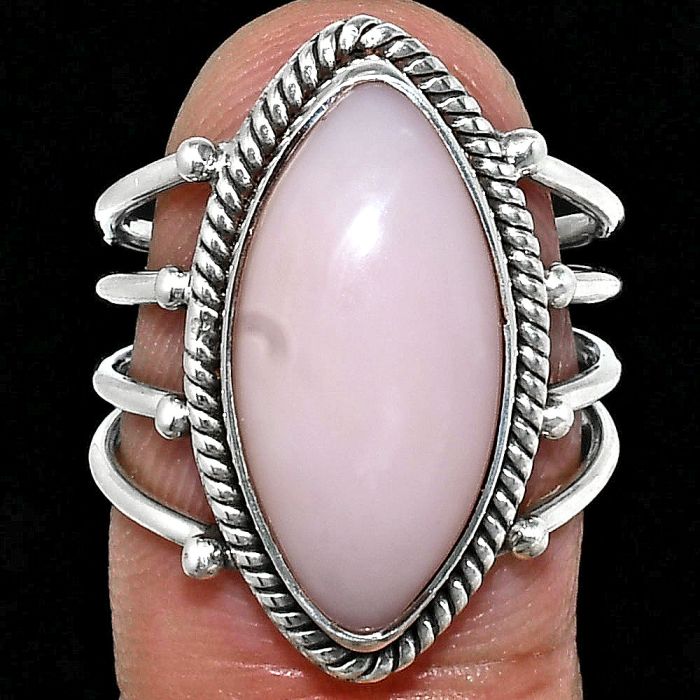 Pink Opal Ring size-7 EXR04502 R-1010, 10x20 mm