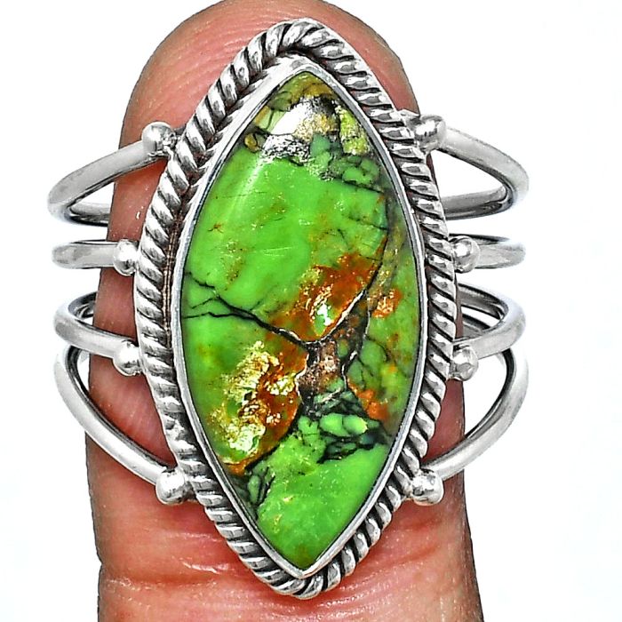 Green Matrix Turquoise Ring size-9.5 EXR04513 R-1010, 11x22 mm