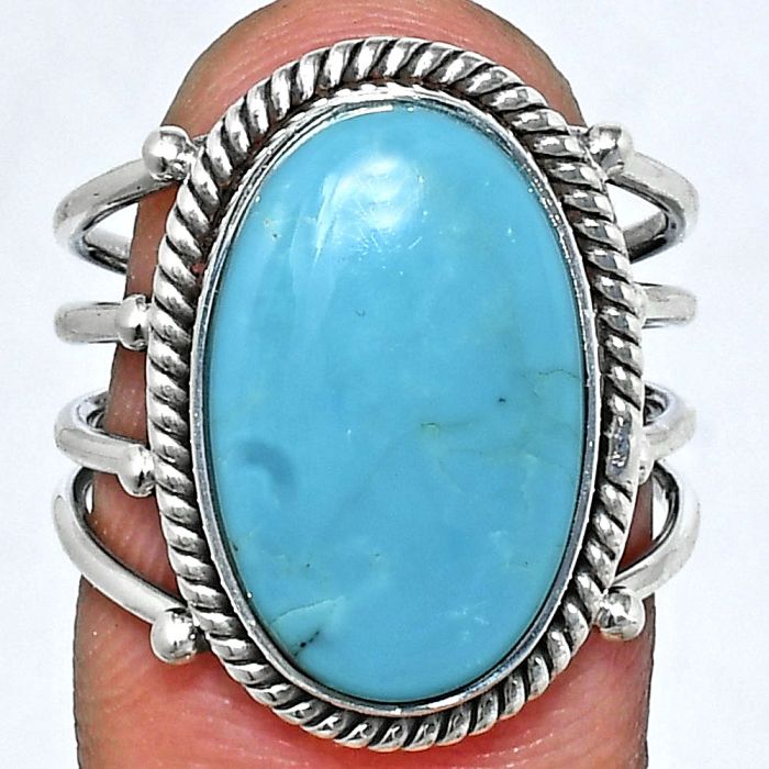 Sleeping Beauty Turquoise Ring size-7 EXR04514 R-1010, 11x17 mm