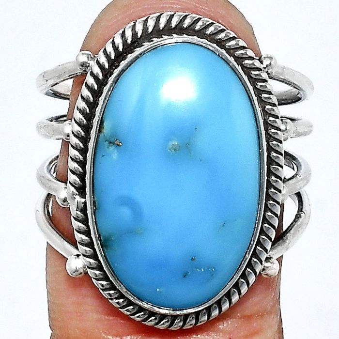 Sleeping Beauty Turquoise Ring size-8 EXR04516 R-1010, 12x19 mm