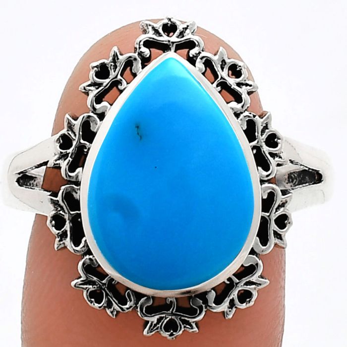 Sleeping Beauty Turquoise Ring size-10 EXR04535 R-1114, 11x15 mm