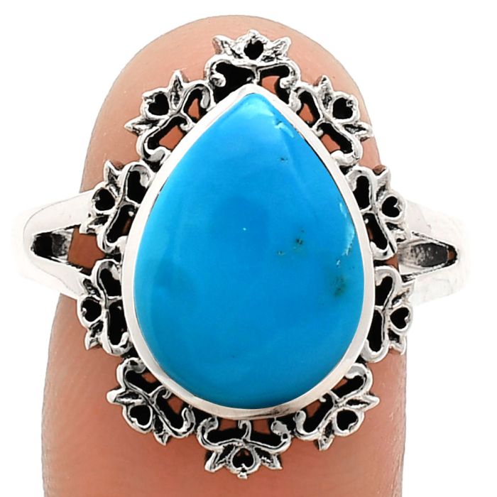 Sleeping Beauty Turquoise Ring size-9.5 EXR04541 R-1114, 11x15 mm