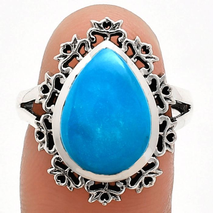 Sleeping Beauty Turquoise Ring size-7 EXR04547 R-1114, 11x15 mm