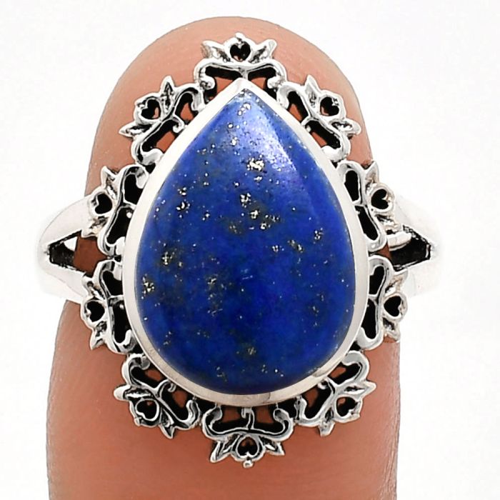 Lapis Lazuli Ring size-7 EXR04549 R-1114, 11x15 mm