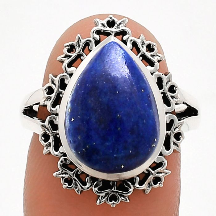 Lapis Lazuli Ring size-7 EXR04550 R-1114, 11x15 mm