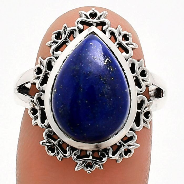 Lapis Lazuli Ring size-7 EXR04555 R-1114, 11x15 mm