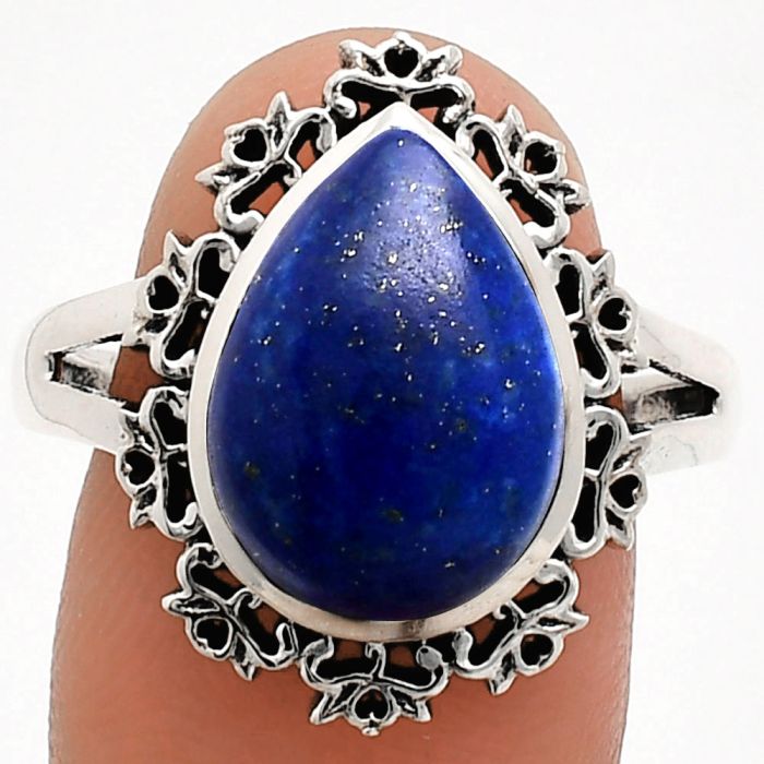 Lapis Lazuli Ring size-10 EXR04556 R-1114, 11x15 mm