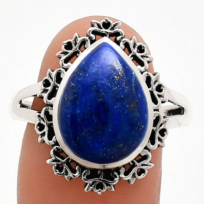 Lapis Lazuli Ring size-9.5 EXR04557 R-1114, 11x15 mm