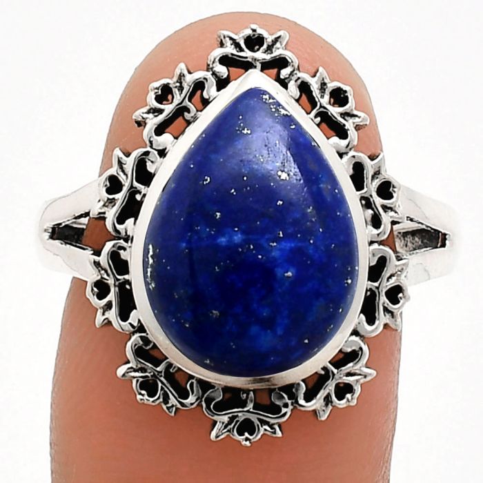 Lapis Lazuli Ring size-9 EXR04560 R-1114, 11x15 mm