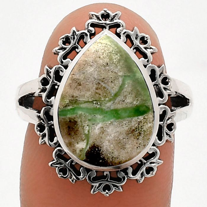 Utah Variscite Ring size-7 EXR04565 R-1114, 11x15 mm