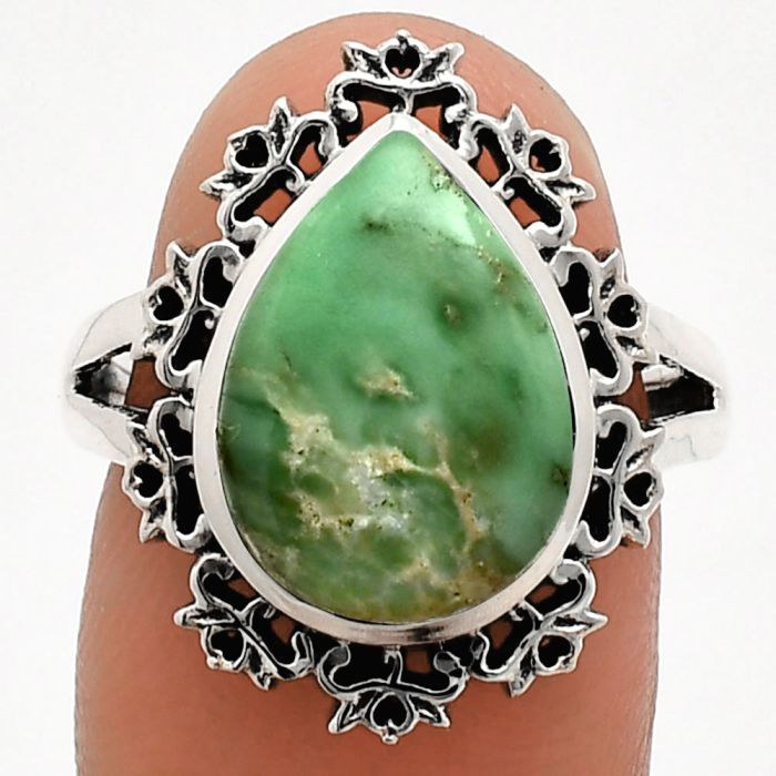 Utah Variscite Ring size-7 EXR04567 R-1114, 11x15 mm