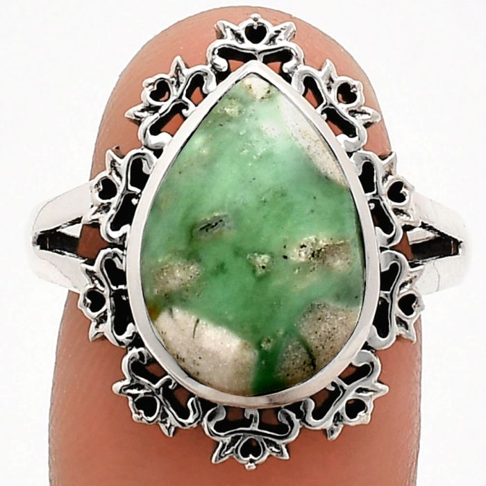 Utah Variscite Ring size-8 EXR04570 R-1114, 11x15 mm