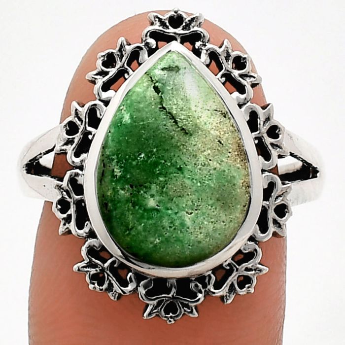 Utah Variscite Ring size-8 EXR04571 R-1114, 11x15 mm