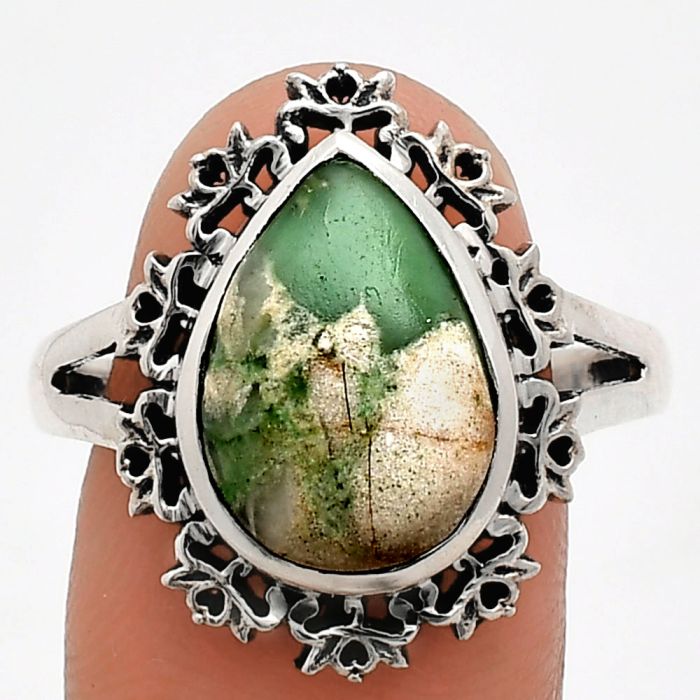 Utah Variscite Ring size-9.5 EXR04572 R-1114, 11x15 mm